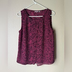 Halogen Pink and Black Abstract Sleeveless Top - Size Large